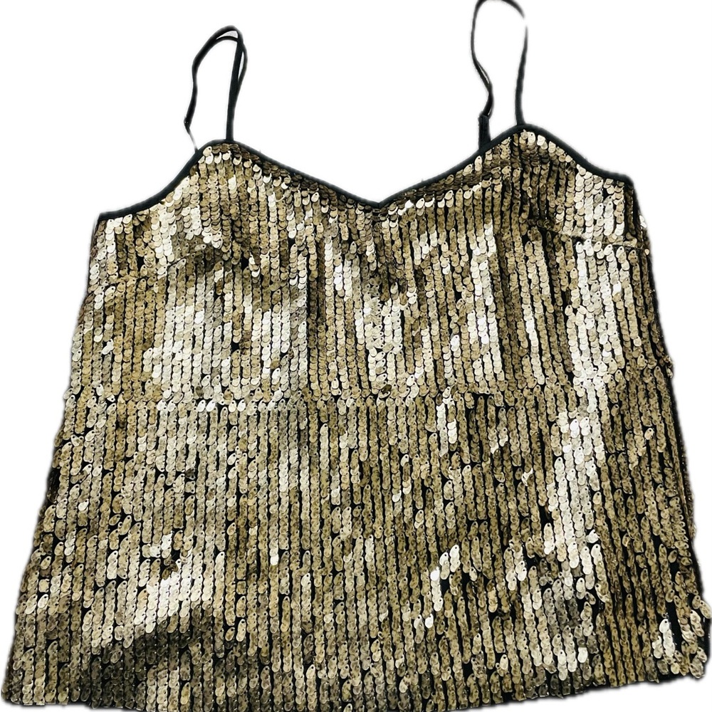 Elegant Gold Sequin Camisole Top